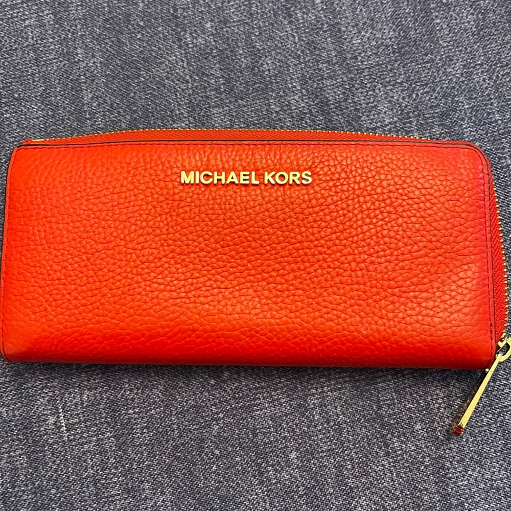 Michael Kors zip around Red wallet